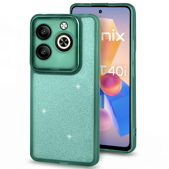 Etui do Infinix Hot 40i, Glittery Powder, zielone