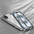 Etui do iPhone 16, Magnetic Dual Glass, srebrne