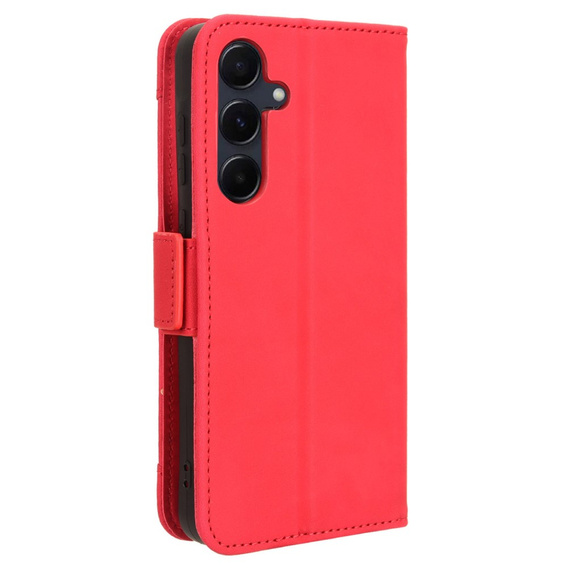 Etui z klapką do Samsung Galaxy A55 5G, Card Slot, czerwone