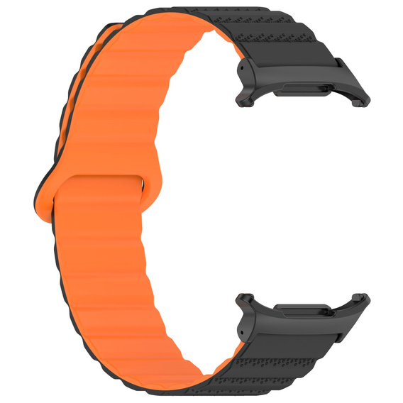 Pasek Silikonowy do Samsung Galaxy Watch Ultra 47mm (2025 / 2024), Czarny/Pomarańczowy