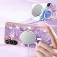 Etui do Samsung Galaxy A54, do MagSafe, Marble, fioletowe