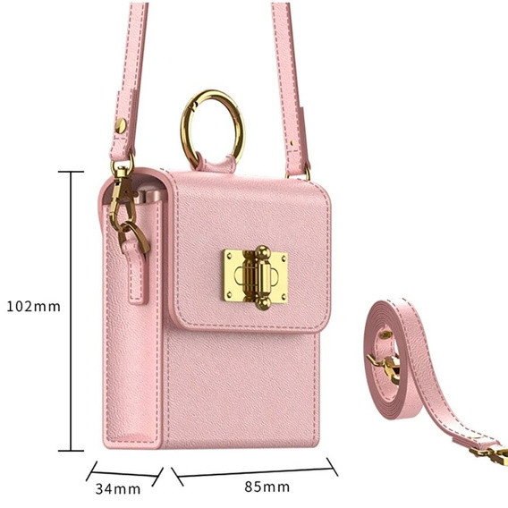 Etui do Samsung Galaxy Z Flip7 FE / Z Flip6, Finger Ring, z paskiem, różowe