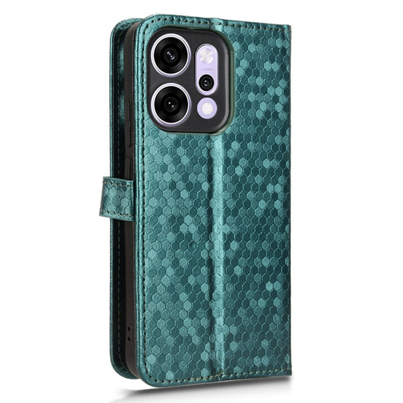 Etui z klapką do Oppo Reno 14, Wallet Rhombus, zielone