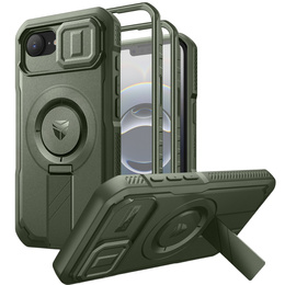 Etui pancerne Dexnor CamProtect z MagSafe do iPhone 16e – zielone