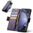 Etui z klapką CASEME do Samsung Galaxy Z Fold6 5G, Litchi Wallet, fioletowe