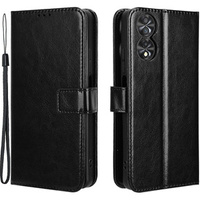 Etui z klapką do TCL 40 NxtPaper, Crazy Horse Wallet, czarne