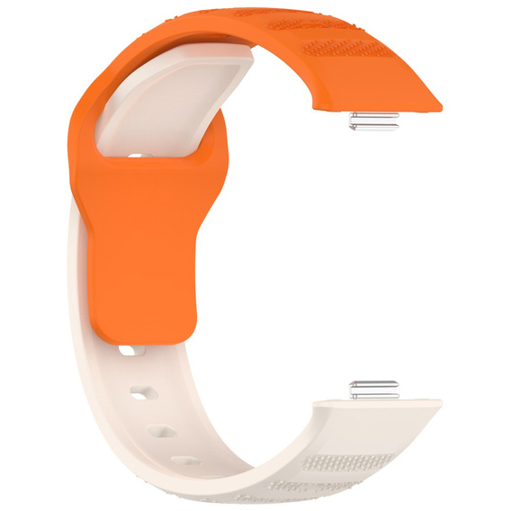Pasek Silikonowy do Huawei Watch Fit 4 / 4 Pro / 3, Beżowy / Pomarańczowy