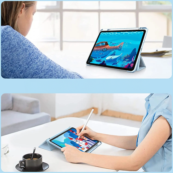 Etui do iPad Air 13" 2025/2024 (7/6 gen.), Smartcase Hybrid, z miejscem na rysik, niebieskie