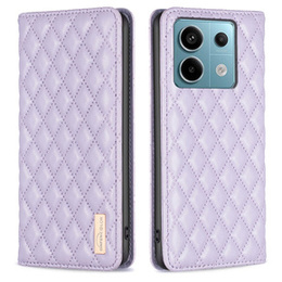 Etui z klapką do Xiaomi Redmi Note 13 Pro 4G / Xiaomi Redmi Note 14S / Xiaomi Poco M6 Pro 4G, Wallet, BINFEN COLOR, fioletowe