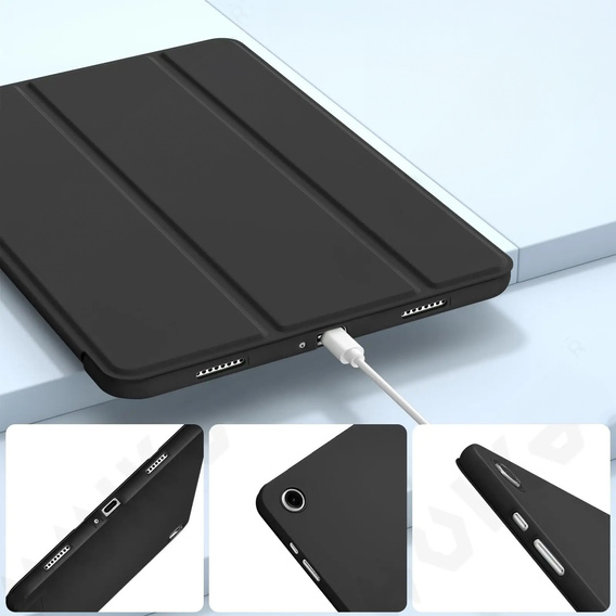 Etui z klapką do Samsung Galaxy Tab A11+, Tri-fold, czarne