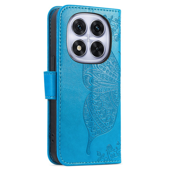 Etui z klapką do Xiaomi Redmi Note 15 Pro Plus 5G, Butterfly, niebieskie