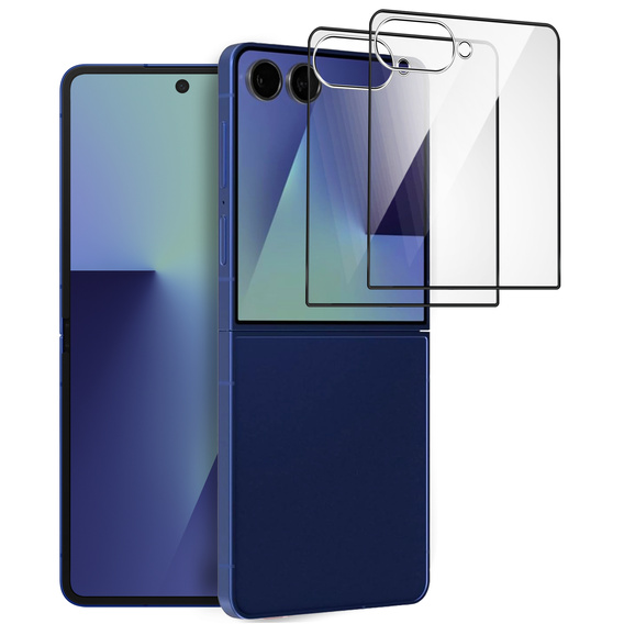 2x Szkło Hartowane do Samsung Galaxy Z Flip7 5G, ERBORD 3D pełne, szybka na zewnętrzny ekran