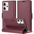 Etui do Oppo Reno 14, ERBORD Glossy Litchi, portfel z klapką, czerwone