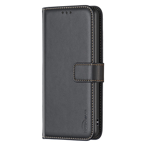 Etui z klapką do Xiaomi Redmi Note 13 Pro 4G / Xiaomi Redmi Note 14S / Xiaomi Poco M6 Pro 4G, BINFEN Wallet, czarne