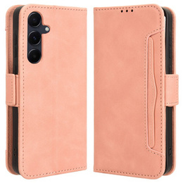 Etui z klapką do Samsung Galaxy A35 5G, Card Slot, różowe