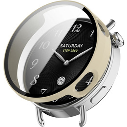 2w1 Etui + Szkło Hartowane do Xiaomi Watch S4 41mm, beżowe