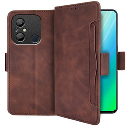 Etui z klapką do Xiaomi Redmi 12C, Card Slot, brązowe