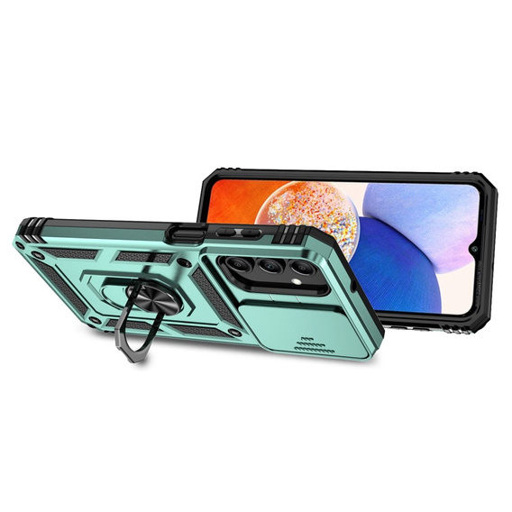 Etui pancerne do Samsung Galaxy A15 4G / 5G, CamShield Slide, zielone