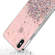 Etui do iPhone X/XS, Glittery, różowe