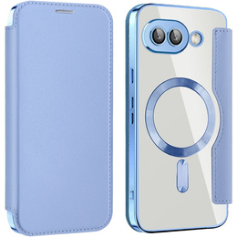 Etui z klapką do Google Pixel 9A, RFID Wallet MagSafe z ochroną aparatu, niebieskie