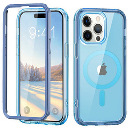 Etui do iPhone 16 Pro, Shockproof Hybrid, z folią na ekran, do MagSafe, niebieskie