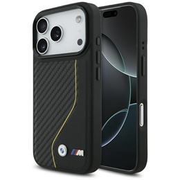 Oryginalne Etui BMW M Carbon Line & Logo MagSafe do iPhone 17 Pro – czarne / żółte