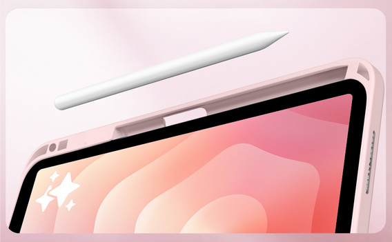 Etui do Samsung Galaxy Tab S11, Smartcase Hybrid, z miejscem na rysik, Marble różowe