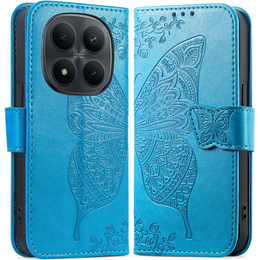 Etui z klapką do Xiaomi Redmi Note 15 Pro 5G, Butterfly, niebieskie