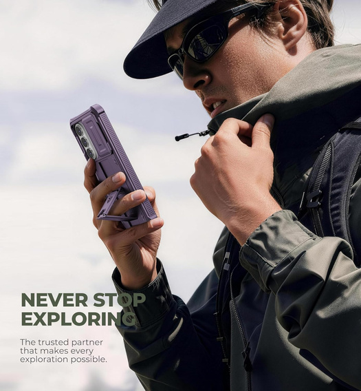 Etui pancerne do Samsung Galaxy S26 Plus, Dexnor Full Body (Two Frames), fioletowe