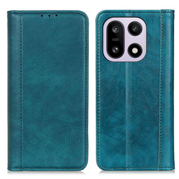 Etui z klapką do OnePlus 15, Split Leather, zielone