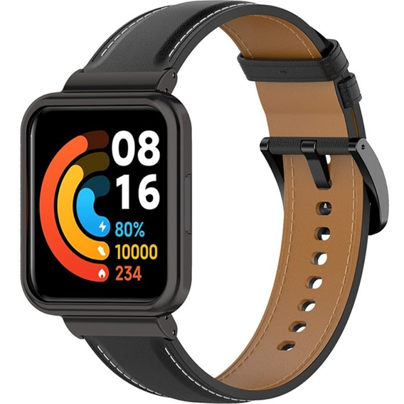 Skórzany Pasek do Xiaomi Redmi Watch 2 Lite, Czarny