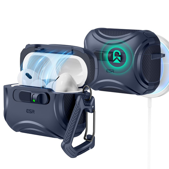 ESR Etui na słuchawki Airpods Pro 3, Cyber Flicklock Halolock MagSafe, blue