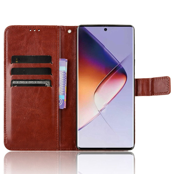 Etui z klapką do Infinix Note 40 Pro, Crazy Horse Wallet, brązowe