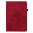 Etui do Lenovo Tab M9, Wallet Pen Slot, butterflies, czerwone