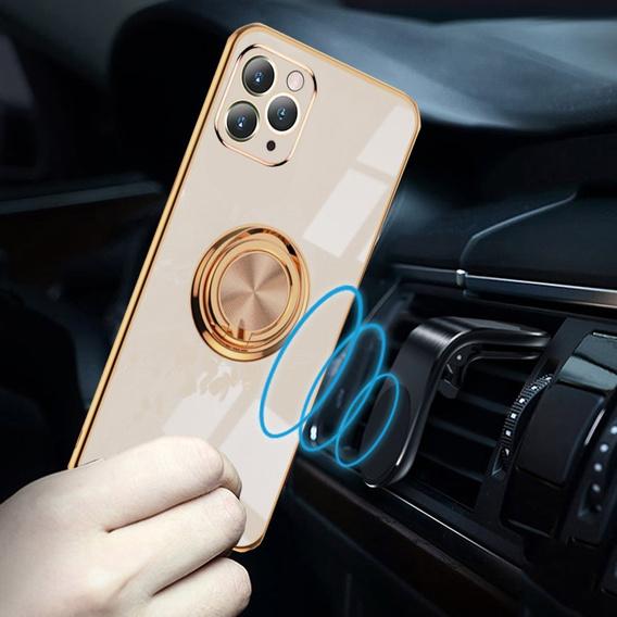 Etui do iPhone 11 Pro, Electro Ring, różowe rose gold