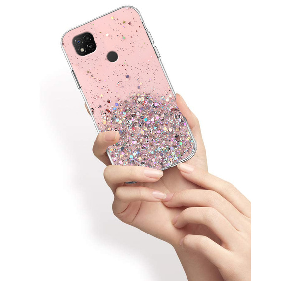 Etui do Xiaomi Redmi 9C, Glittery, różowe