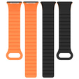 Pasek Silikonowy do Xiaomi Redmi Watch 4 / Xiaomi Smart Band 8 Pro / Xiaomi Smart Band 9 Pro, Czarny/Pomarańczowy