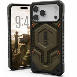Etui Urban Armor Gear do iPhone 17 Pro, Monarch Pro Kevlar MagSafe, kevlar element green