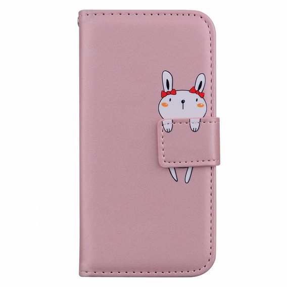 Etui Wallet do Motorola Moto E20/E30/E40, Bunny, Pink