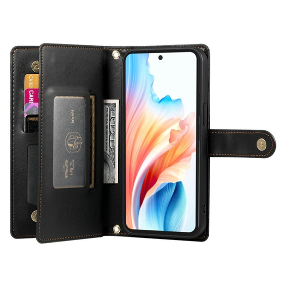 Etui z klapką do Samsung Galaxy A57 5G, Wallet Zipper Pocket, czarne