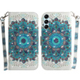 Etui z klapką do Samsung Galaxy A15, Wallet mandala, białe + szkło 9H