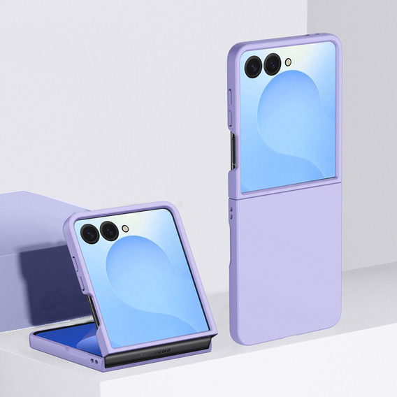 Etui ze szkłem hartowanym na ekran zewnętrzny do Samsung Galaxy Z Flip7 – fioletowe