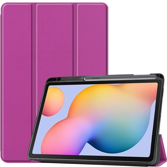 Etui do Samsung Galaxy Tab S6 Lite Tri-fold, z miejscem na rysik, fioletowe