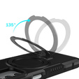 Etui do Samsung Galaxy A15 5G, Kickstand Ring, czarne + szkło 9H