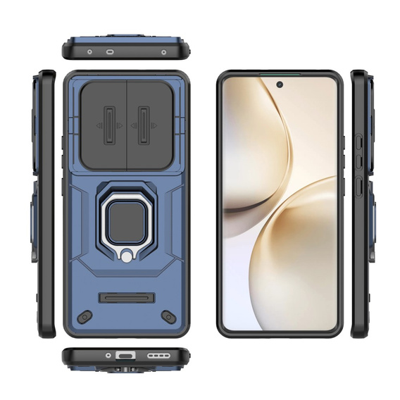 Etui pancerne do Realme 14 Pro 5G, CamShield Slide, niebieskie