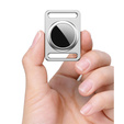 Etui do Apple AirTag, aluminiowe, z karabińczykiem, srebrne