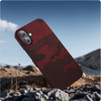 Etui do iPhone 16 Plus, Aramid Fiber MagSafe, czerwone