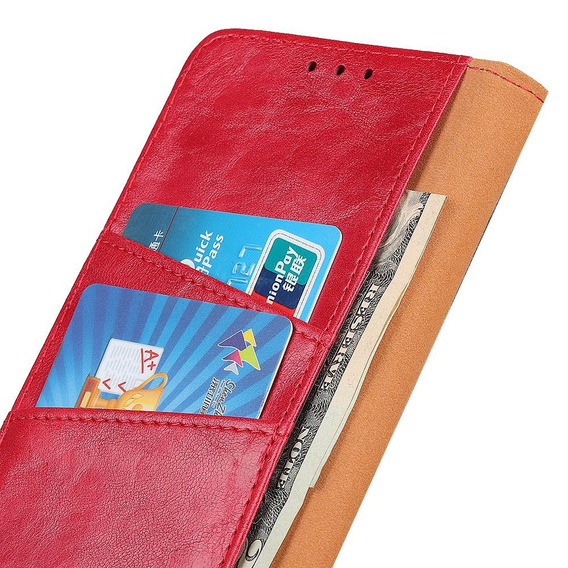 Skórzane Etui Wallet do Samsung Galaxy A50/A50S/A30S, czerwone