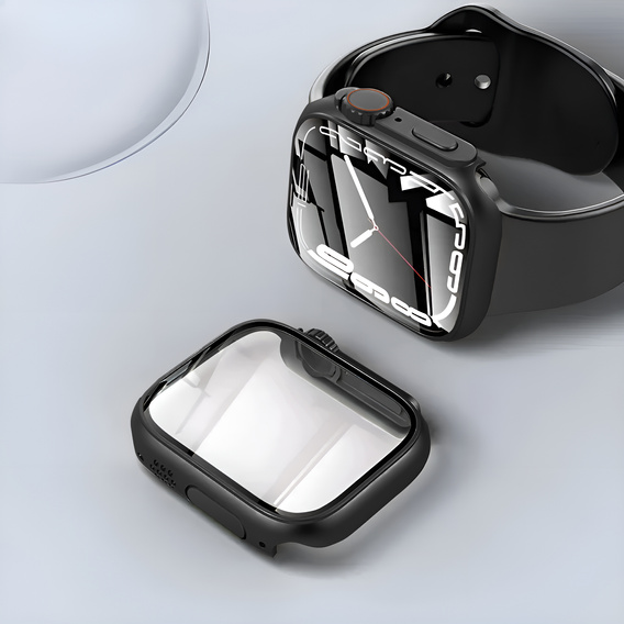 2w1 Etui + Szkło Hartowane do Apple Watch 10/11 46MM, Czarne/Czerwone