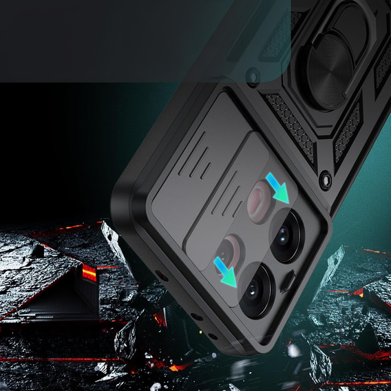 Etui pancerne do Oppo Reno 13 Pro, CamShield Slide, czarne